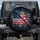 Weathered American Flag with Distressed Texture - Independence Day Gift for Veterans Spare Tire Cover - 1