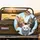 Close-up Curious Tabby Cat Group Blue Sky Clouds - Car Accessory Cat Lover Gift Spare Tire Cover - 2