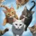 Close-up Curious Tabby Cat Group Blue Sky Clouds - Car Accessory Cat Lover Gift Spare Tire Cover - 6