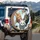 Close-up Curious Tabby Cat Group Blue Sky Clouds - Car Accessory Cat Lover Gift Spare Tire Cover - 3