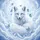 White Arctic Fox Blue Monarch Butterflies Ice Petals - Wildlife Lover Gift Spare Tire Cover - 6