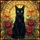 Black Cat Peony Lotus Floral Sunburst - Home Decor Gift for Cat Lover Spare Tire Cover - 6