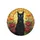 Black Cat Peony Lotus Floral Sunburst - Home Decor Gift for Cat Lover Spare Tire Cover - 4
