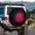 Pink Magenta Hearts Dense Cluster and Scattering Outlines - Sweetheart Gift Spare Tire Cover - 3