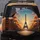 Eiffel Tower Parisian Boulevard Autumn Sunset Golden Glow - Travel Essentials Spare Tire Cover - 5