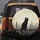 Black Cat Ornate Railing City Skyline Skyscrapers Clock Towers - Cat Lover Gift Spare Tire Cover - 5