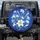Blue-and-White Bird in Flight Blooming Lily Vine - Nature Lover Gift Spare Tire Cover - 1