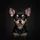Black Tan Chihuahua Puppy Large Expressive Eyes Deep Black Background - Chihuahua Lover Gift Spare Tire Cover - 6