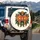 Blossoms in Full Bloom Orange Green Leaves Botanical Floral - Home Garden Decor Gift Spare Tire Cover - 3
