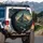 Majestic Craggy Mountain Peak Pine Forest River Sun - Outdoor Adventure Gift Spare Tire Cover - 3