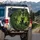 Black Cats Wide Yellow Eyes Tropical Leaves - Outdoor Cat Lover Travel Gift Spare Tire Cover - 3