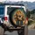 Embracing Lion Couple Denim Jeans - Wildlife Lover Gift Spare Tire Cover - 3