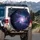 Deep Space Hot Pink Blue Green Nebula Explosion Cosmic Energy Field - Space Lover Gift Spare Tire Cover - 3