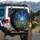 Yellow Blossom Green Foliage Dark Forest Starry Night - Nature Lover Gift Spare Tire Cover - 3
