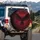 Majestic Black Owl Glowing Red Eyes Wide Wings Embers - Wildlife Lover Gift Spare Tire Cover - 3