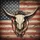Longhorn Skull Distressed American Flag Wood - Patriotic Decor Gift for Cowboy Lover Spare Tire Cover - 6