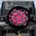 Deep Black Fuchsia Pink Cosmos Forget-Me-Not Flowers - Home Decor Gift Spare Tire Cover - 1