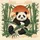Plump Panda Relaxed Bamboo East Asian Clouds Sun - Home Decor Gift for Wildlife Lover Spare Tire Cover - 6