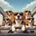 Five Happy Beagle Dogs Black Sunglasses Vehicle Interior - Travel Dog Lover Gift Spare Tire Cover - 6