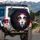 Piercing Blue Eyes Purple Red Orange Eyeshadow - Vehicle Style Gift for Art Lovers Spare Tire Cover - 3