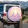 Ethereal Cloudscape Radiant Golden Glow Shimmering Stars Dream Sky - Home Decor Gift Spare Tire Cover - 3
