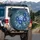Blue Roses Grey-Green Foliage Pale Blossoms - Floral Lover Gift Spare Tire Cover - 3