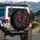 Gothic Butterfly Crimson Rose Filigree - Statement Auto Decor for Gothic Lover Spare Tire Cover - 3