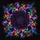 Dark Floral Fractal Cosmic Swirl Luminous Shards Petals - Vehicle Decor Gift Spare Tire Cover - 6