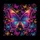 Glowing Iridescent Butterfly Neon Flowers Stars Night Sky - Butterfly Lover Gift Spare Tire Cover - 6