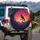 Wise Crow Silhouette Forest Mountains - Vibrant Sunset Wildlife Lover Gift Spare Tire Cover - 3