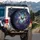 Luminous Golden Butterfly Cosmic Night Sky Purple Floral - Fantasy Lover Home Decor Gift Spare Tire Cover - 3