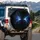 Electric Blue Glowing Eyes Lightning Energy - Vehicle Decor Gift for Sci-Fi Fans Spare Tire Cover - 3