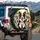 Black White Border Collie Car Interior Park Landscape - Dog Lover Gift for Pet Owners Spare Tire Cover - 3