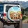 Driving Golden Retriever Spectacled Labrador Dogs Road Trip - Adventure Lover Gift Spare Tire Cover - 3
