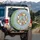 Thoughtful Floral Peace Sign Wreath Cascading Flowers - Home Decor Gift for Garden Lover Spare Tire Cover - 3