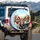 Realistic Beagles Driving Car Highway View - Road Trip Essentials Dog Lover Gift Spare Tire Cover - 3