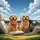 Joyful Golden Retrievers Driving - Road Trip Travel Essentials Dog Owners Gift Spare Tire Cover - 6