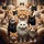 Prominent Expressive Tabby Ginger Calico Black White Cats - Cat Lover Gift Spare Tire Cover - 6