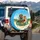 Dogs Tropical Lei Sunglasses Map Paw Prints - Dog Lover Travel Gift Spare Tire Cover - 3