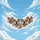 Four English Bulldogs Blue Sky Clouds - Dog Lover Gift Spare Tire Cover - 6