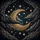 Golden Crescent Moon Dark Clouds Stars Stardust Midnight Sky - Moon Lover Gift Spare Tire Cover - 6