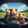 Guinea Pig Pilots Open Road Adventure Landscape - Pet Lover Gift Spare Tire Cover - 6