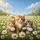 Fluffy Domestic Kittens Daisy Field Butterflies - Cat Lover Travel Essentials Spare Tire Cover - 6