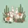White Llamas Desert Flora - Boho Lifestyle Gift for Llama Lover Spare Tire Cover - 6
