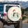 Snowman Couple Frosted Foliage Snowflakes - Christmas Holiday Gift Spare Tire Cover - 3