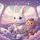 Fluffy Rabbit Moon Pendant Steering Wheel Teddy Bear Passenger Fantastical Vehicle - Road Trip Gift for Animal Lover Spare Tire Cover - 6