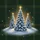 Snow-Covered Evergreen Pine Trees Golden Stars Scottish Tartan - Winter Home Decor Gift Spare Tire Cover - 6
