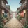 Japanese Street Scene Torii Gate Shophouse Lanterns - Travel Enthusiast Gift Spare Tire Cover - 6