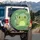 Cartoon Frog Face Water Ripples Lily Pads Cattail Grass Pond - Wildlife Nature Lover Gift Spare Tire Cover - 3