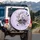 Elegant Dark Moth Crescent Moon Flowers Celestial Botanical - Bohemian Gothic Decor Gift Spare Tire Cover - 3
